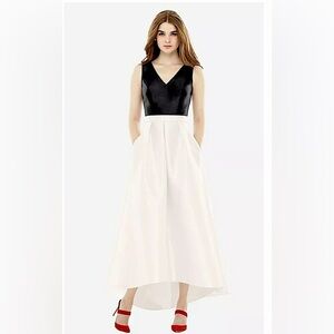 Designer Alfred Sung black and ivory dress
